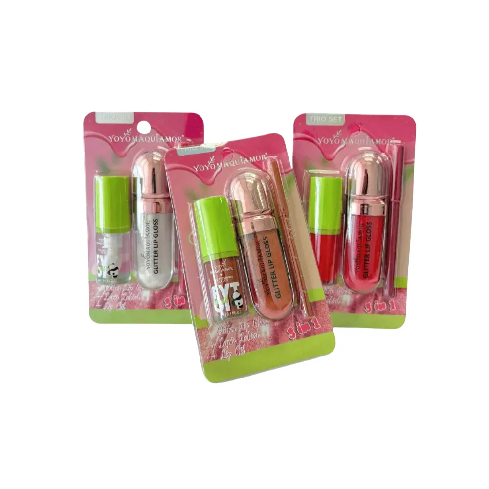 Kit C/ 03un Trio Set Labial 3 em 1